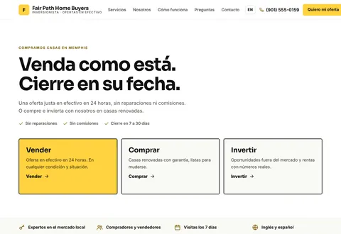 Fair Path Home Buyers: Venda como está. Cierre en su fecha.
