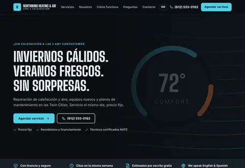 Northwind Heating & Air: Inviernos cálidos. Veranos frescos. Sin sorpresas.
