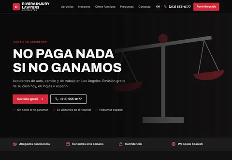 Rivera Injury Lawyers: No paga nada si no ganamos