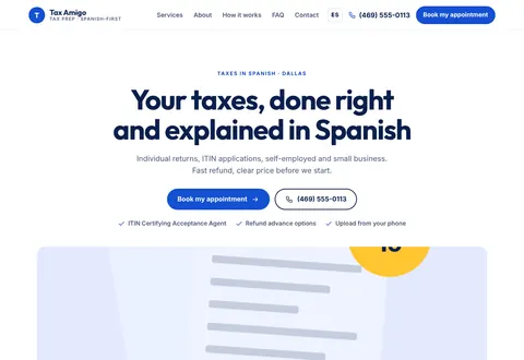 Tax Amigo: Your taxes, done right and explained in Spanish
