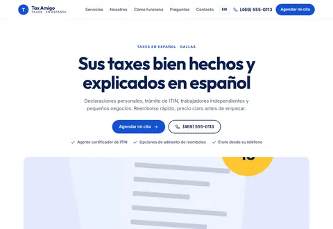 Tax Amigo: Sus taxes bien hechos y explicados en español